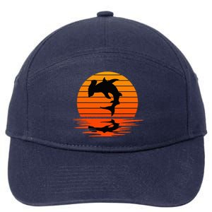 Hammerhead Shark Sihouette Sunset 7-Panel Snapback Hat