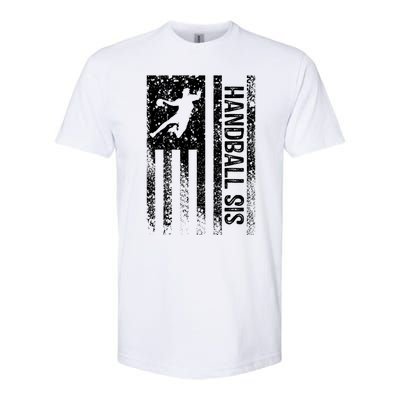 Handball Sis Sister Distressed Vintage American Flag Gift Softstyle® CVC T-Shirt