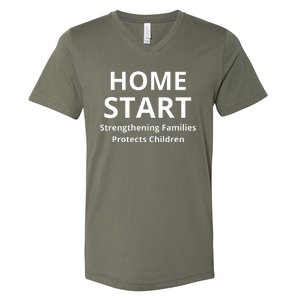 Home Start Strengthening Families Protects Children V-Neck T-Shirt