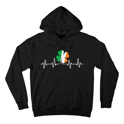 heartbeat Shamrock Saint Paddy's St Patricks Day Hoodie