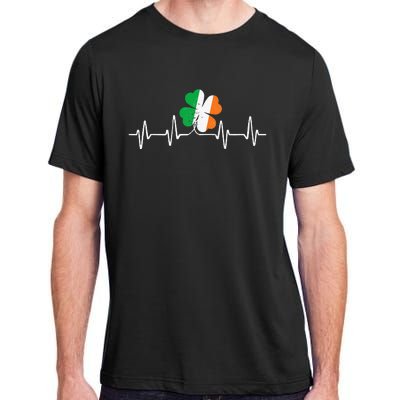 heartbeat Shamrock Saint Paddy's St Patricks Day Adult ChromaSoft Performance T-Shirt