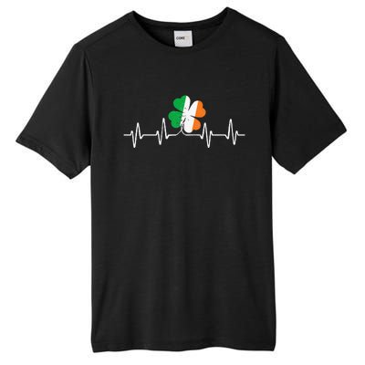 heartbeat Shamrock Saint Paddy's St Patricks Day Tall Fusion ChromaSoft Performance T-Shirt