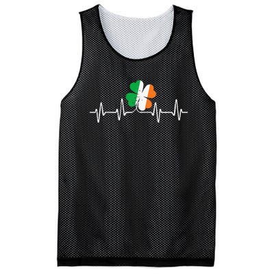 heartbeat Shamrock Saint Paddy's St Patricks Day Mesh Reversible Basketball Jersey Tank