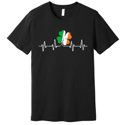 heartbeat Shamrock Saint Paddy's St Patricks Day Premium T-Shirt