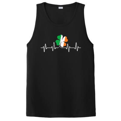 heartbeat Shamrock Saint Paddy's St Patricks Day PosiCharge Competitor Tank