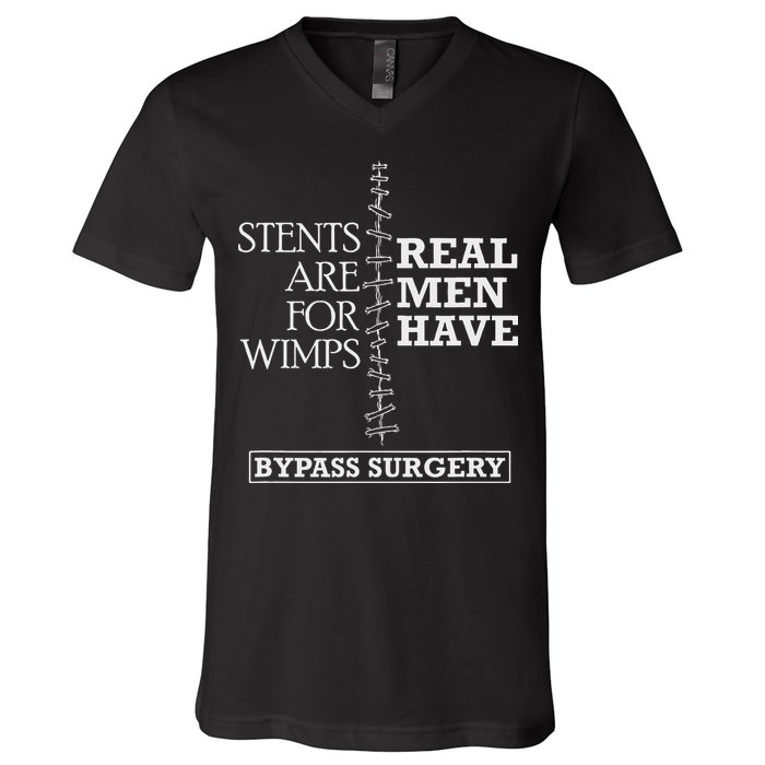 Heart Surgery Survivor After Surgery Recovery Men Bypass V-Neck T-Shirt