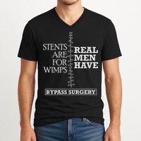 Heart Surgery Survivor After Surgery Recovery Men Bypass V-Neck T-Shirt