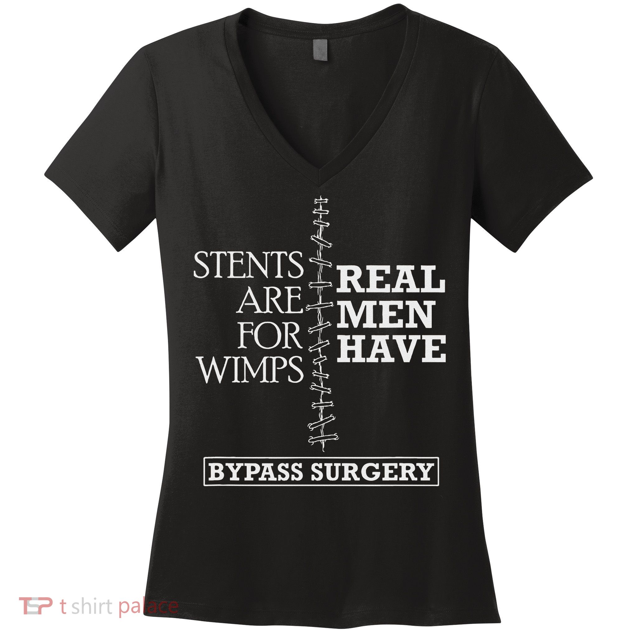 Heart Surgery Survivor After Surgery Recovery Men Bypass Women's V-Neck T-Shirt