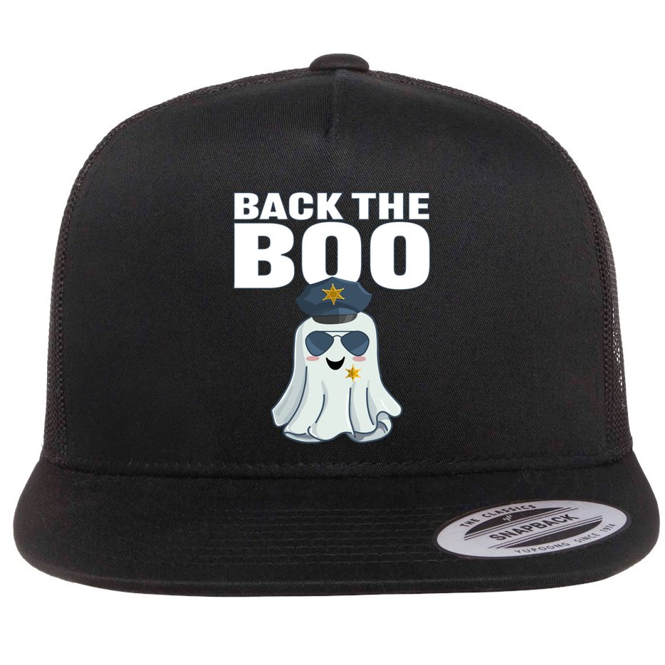 Halloween Spooky Seas The Boo Funny Police Ghost Gift Flat Bill Trucker Hat