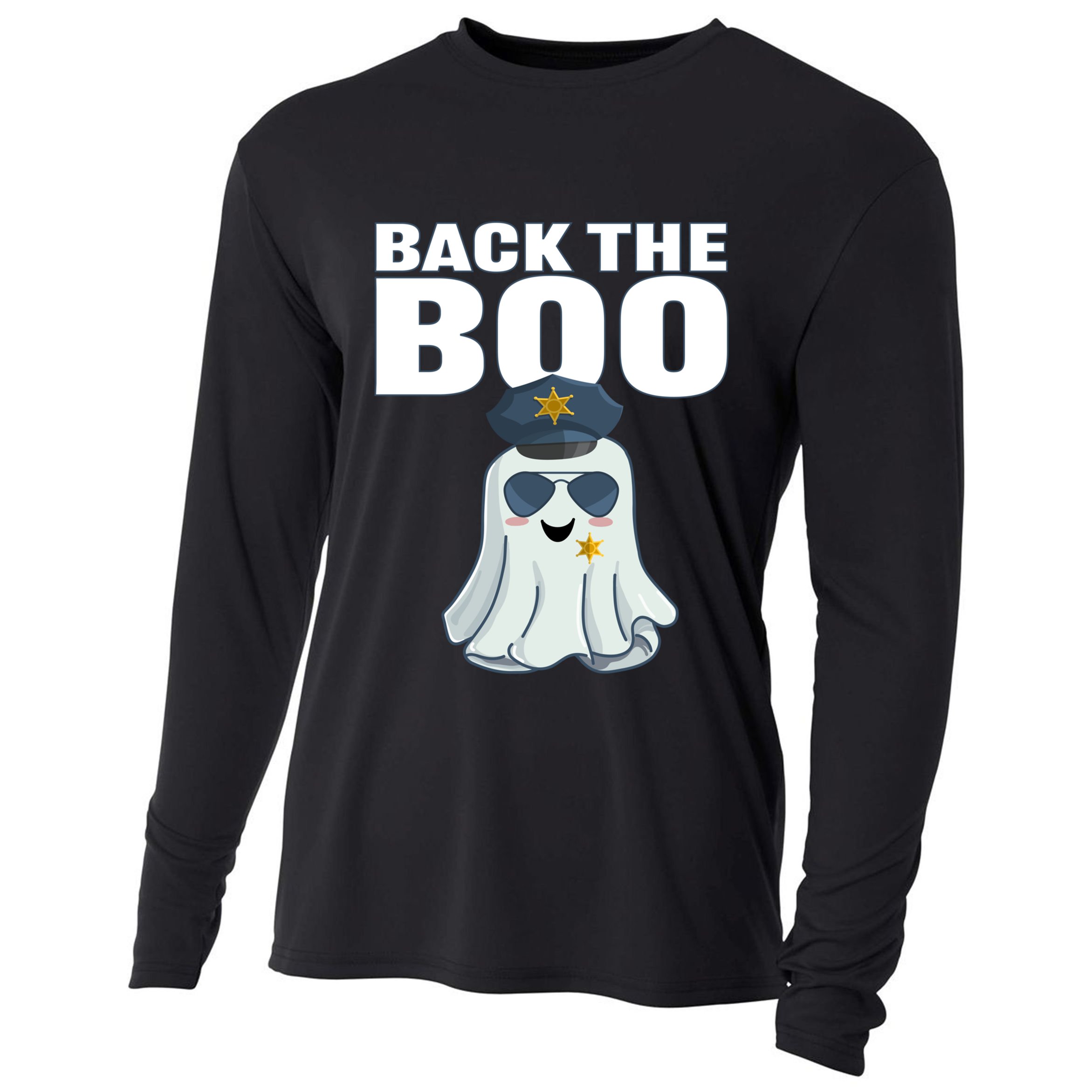 Halloween Spooky Seas The Boo Funny Police Ghost Gift Cooling Performance Long Sleeve Crew
