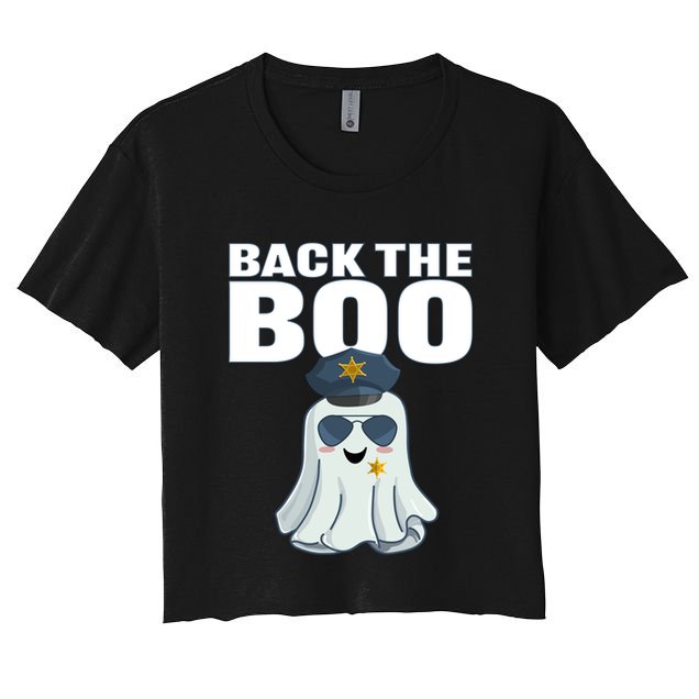 Halloween Spooky Seas The Boo Funny Police Ghost Gift Women's Crop Top Tee