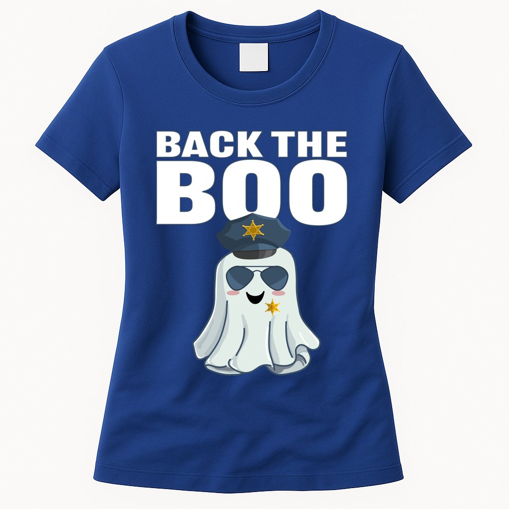 Halloween Spooky Seas The Boo Funny Police Ghost Gift Womens T-Shirt