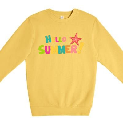 Hello Summer Starfish Colorful Premium Crewneck Sweatshirt