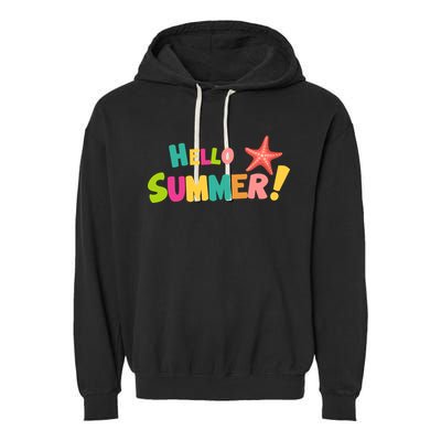 Hello Summer Starfish Colorful Garment-Dyed Fleece Hoodie