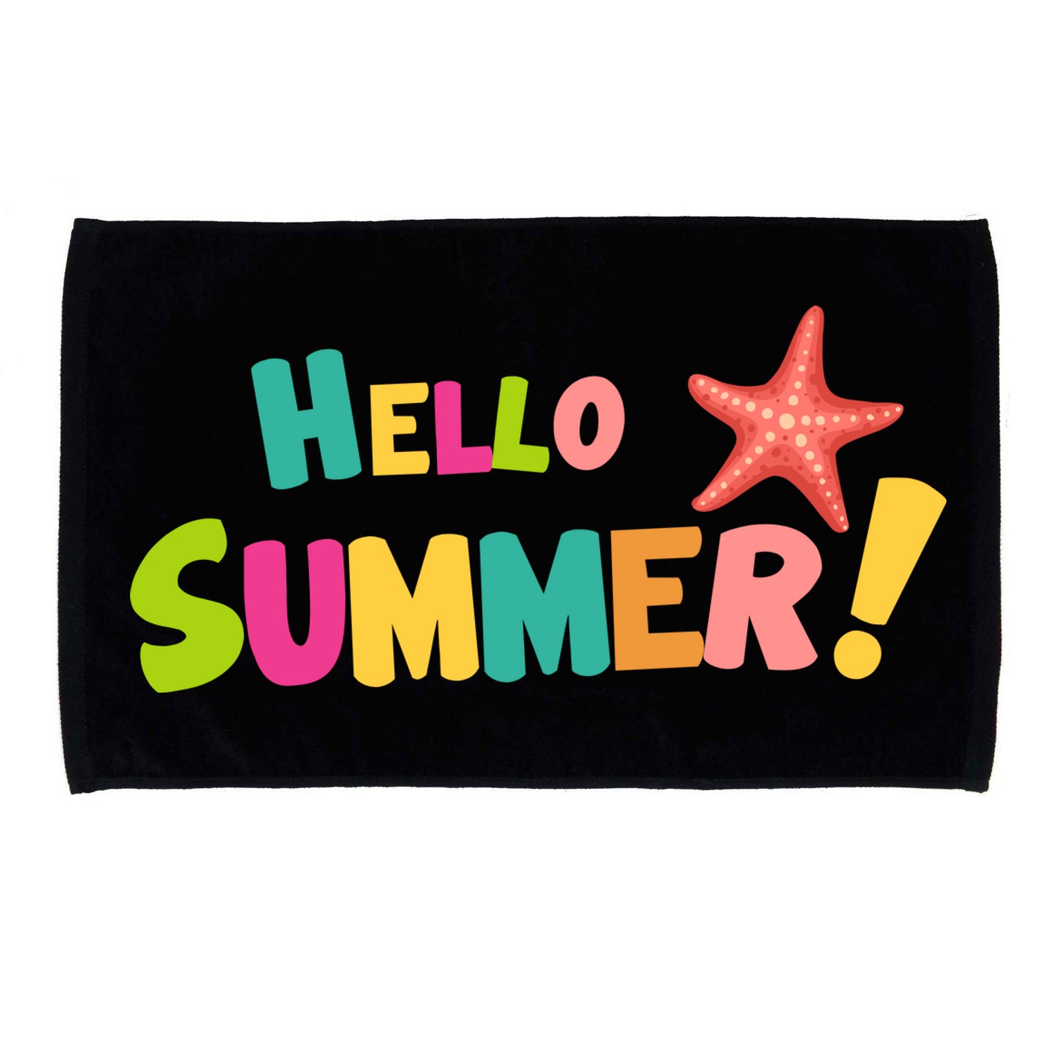 Hello Summer Starfish Colorful Microfiber Hand Towel