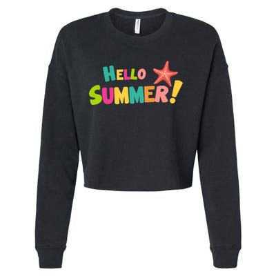 Hello Summer Starfish Colorful Cropped Pullover Crew