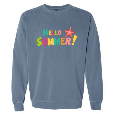 Hello Summer Starfish Colorful Garment-Dyed Sweatshirt