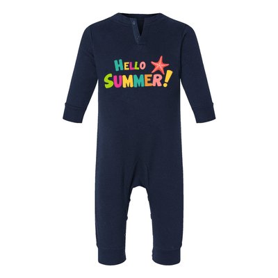 Hello Summer Starfish Colorful Infant Fleece One Piece