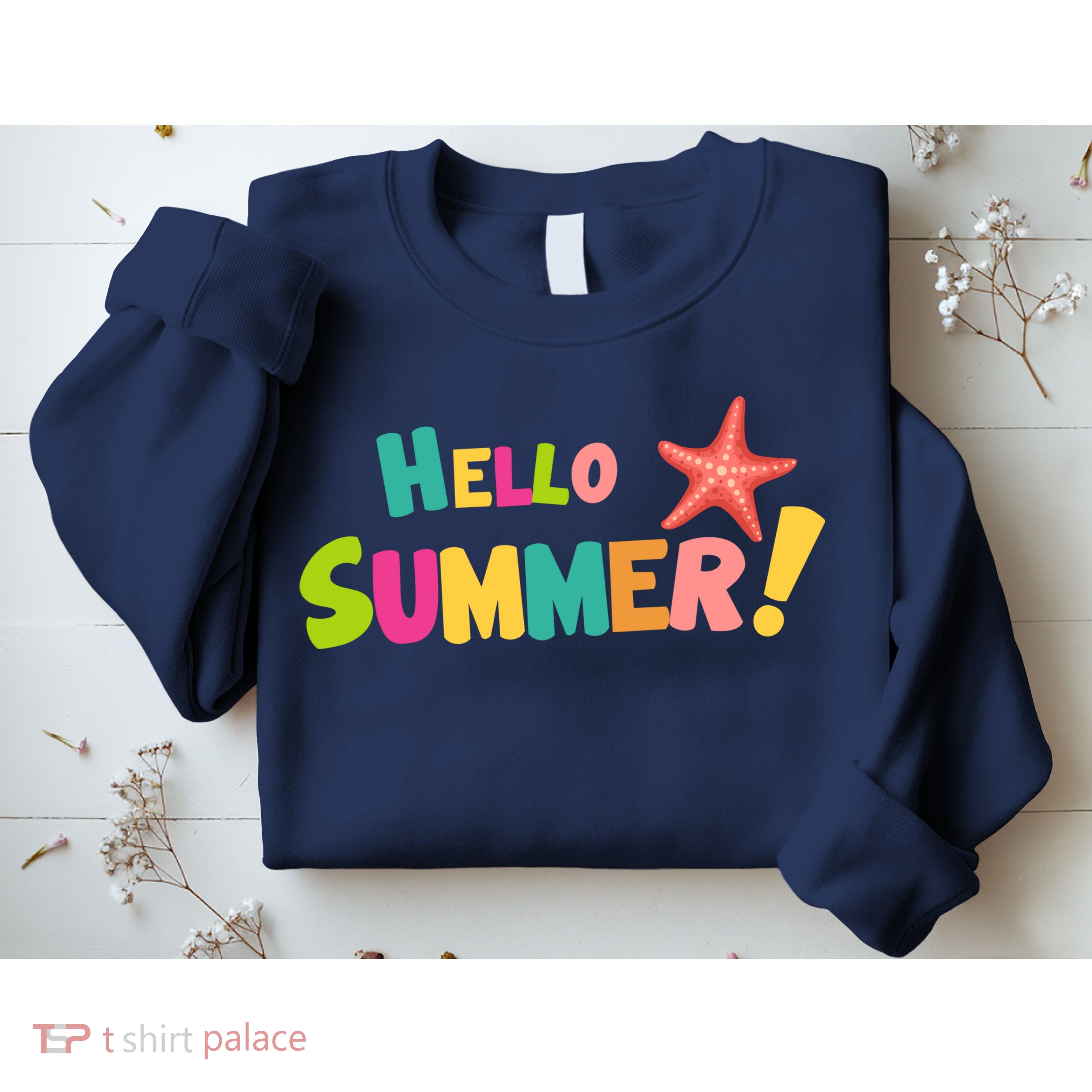 Hello Summer Starfish Colorful Sweatshirt