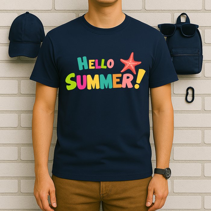 Hello Summer Starfish Colorful T-Shirt
