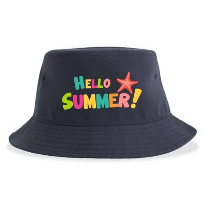 Hello Summer Starfish Colorful Sustainable Bucket Hat