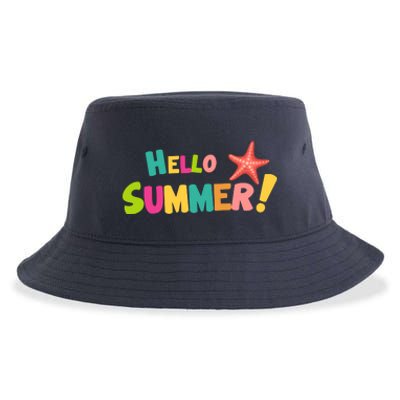 Hello Summer Starfish Colorful Sustainable Bucket Hat