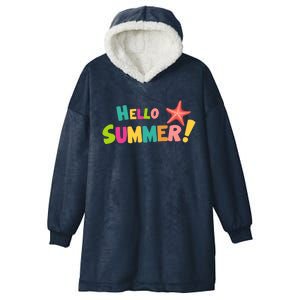 Hello Summer Starfish Colorful Hooded Wearable Blanket