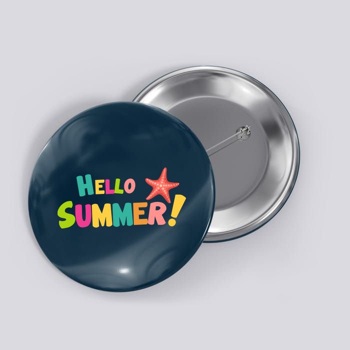 Hello Summer Starfish Colorful Button
