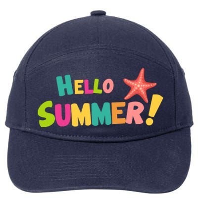 Hello Summer Starfish Colorful 7-Panel Snapback Hat