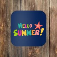 Hello Summer Starfish Colorful Coaster