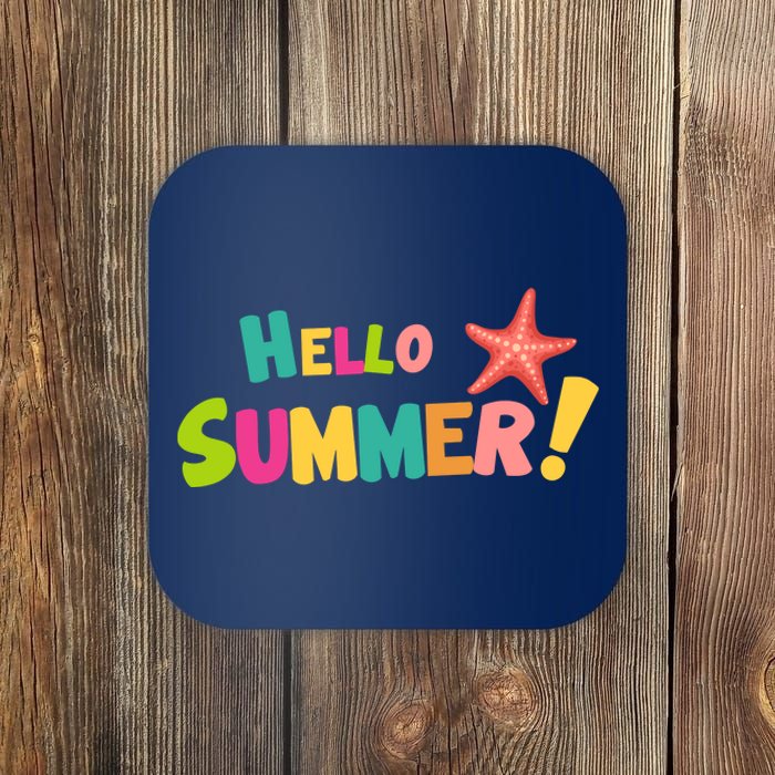 Hello Summer Starfish Colorful Coaster