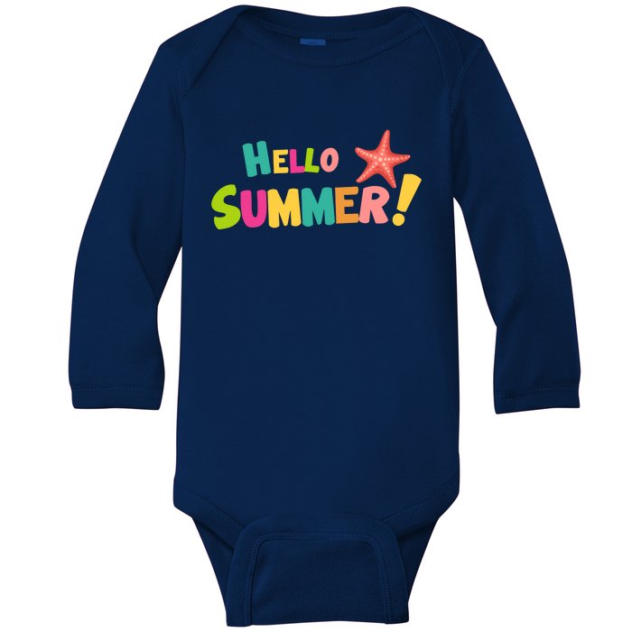 Hello Summer Starfish Colorful Baby Long Sleeve Bodysuit