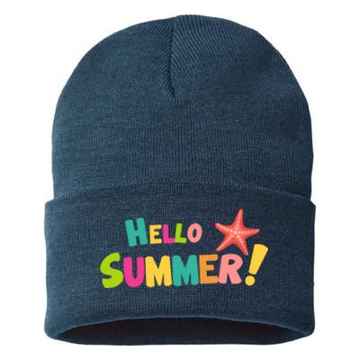 Hello Summer Starfish Colorful Sustainable Knit Beanie