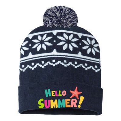 Hello Summer Starfish Colorful USA-Made Snowflake Beanie