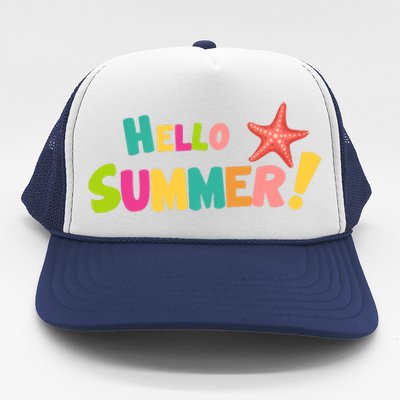 Hello Summer Starfish Colorful Trucker Hat