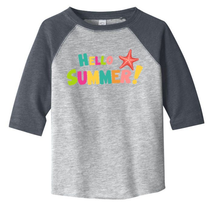Hello Summer Starfish Colorful Toddler Fine Jersey T-Shirt