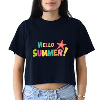 Hello Summer Starfish Colorful Crop Top