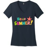 Hello Summer Starfish Colorful Women's V-Neck T-Shirt