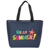 Hello Summer Starfish Colorful Zip Tote Bag