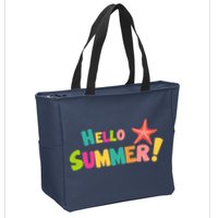 Hello Summer Starfish Colorful Zip Tote Bag