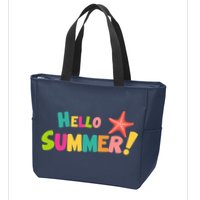 Hello Summer Starfish Colorful Zip Tote Bag