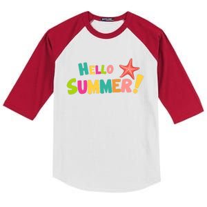 Hello Summer Starfish Colorful Kids Colorblock Raglan Jersey