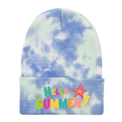 Hello Summer Starfish Colorful Tie Dye 12in Knit Beanie