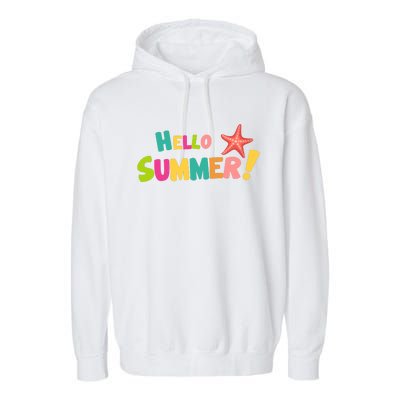 Hello Summer Starfish Colorful Garment-Dyed Fleece Hoodie