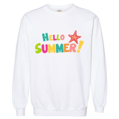 Hello Summer Starfish Colorful Garment-Dyed Sweatshirt