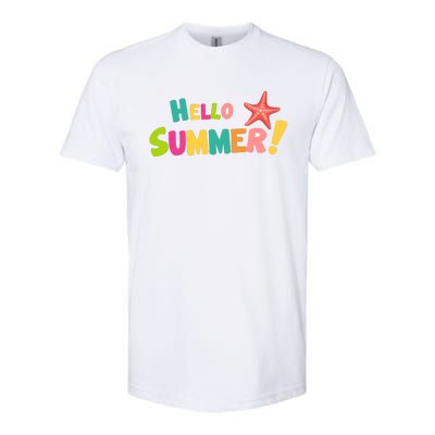 Hello Summer Starfish Colorful Softstyle CVC T-Shirt