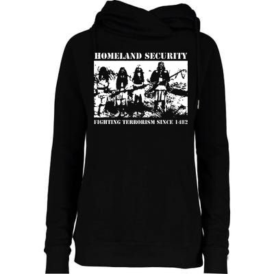 Homeland Security Since 1482 Printed Cotton Womens Funnel Neck Pullover Hood