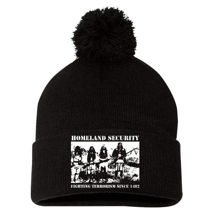 Homeland Security Since 1482 Printed Cotton Pom Pom 12in Knit Beanie