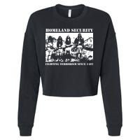Homeland Security Since 1482 Printed Cotton Cropped Pullover Crew