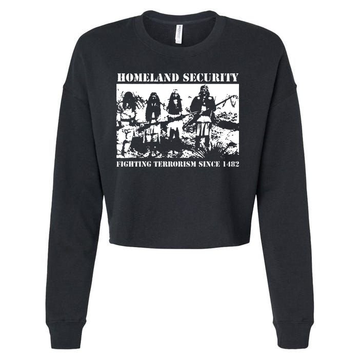 Homeland Security Since 1482 Printed Cotton Cropped Pullover Crew